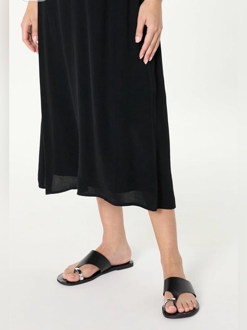 The Drop Camilla Wide Thong Sandal - Black (Women) - Picture 2 of 14